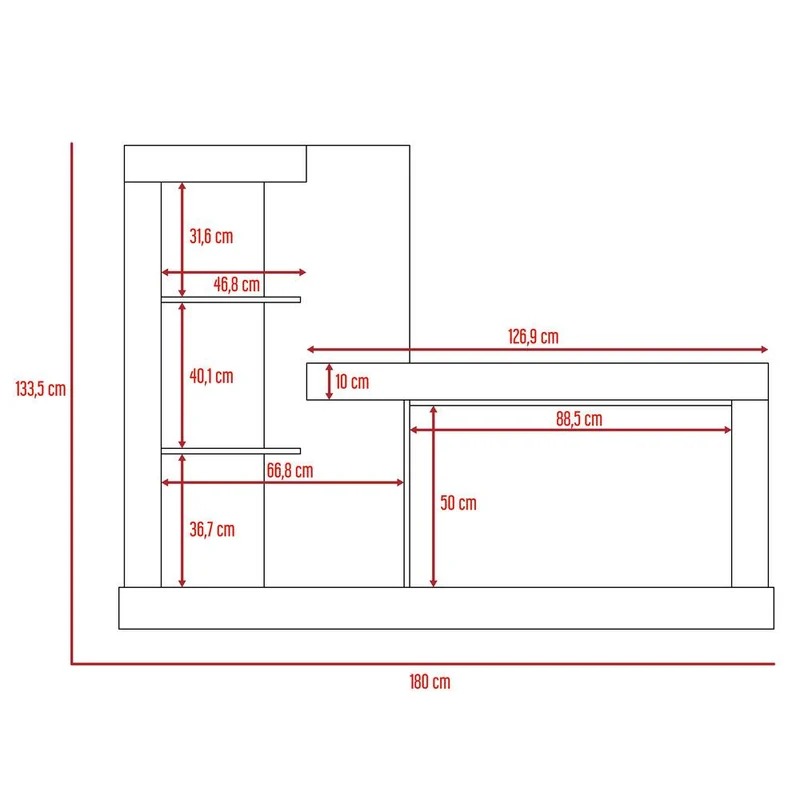 Mesa para TV Samir, Fresno Europeo y Blanco, con Espacio para Televisor de hasta 55 Pulgadas