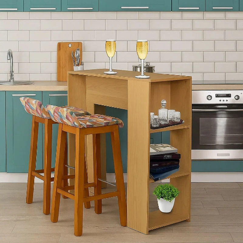 Set x 2 Silla Bar Madera 85x32x44.5cm Tapizada Colors