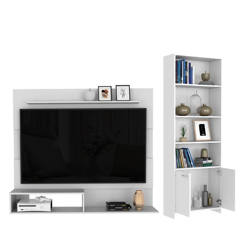Combo para Sala Maryland, Incluye Panel de TV y Biblioteca