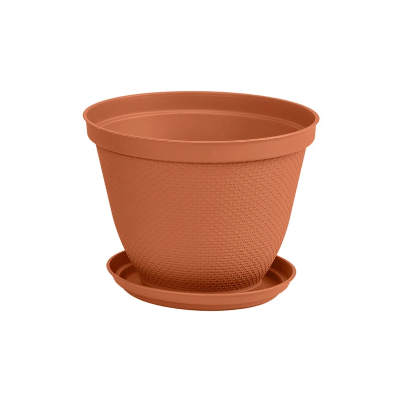 Matera Redonda Rafia 25 cm con Plato Terracota