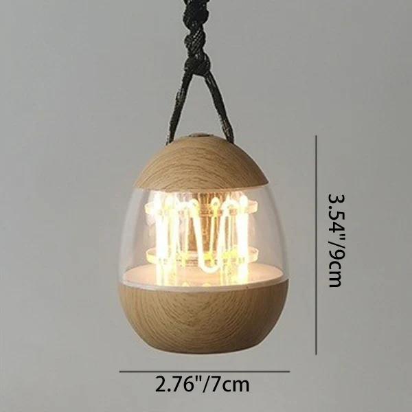 Contemporary Retro Rechargeable Aluminum Acrylic Egg Hanging LED Table Lamp Small Night Light For Bedroom