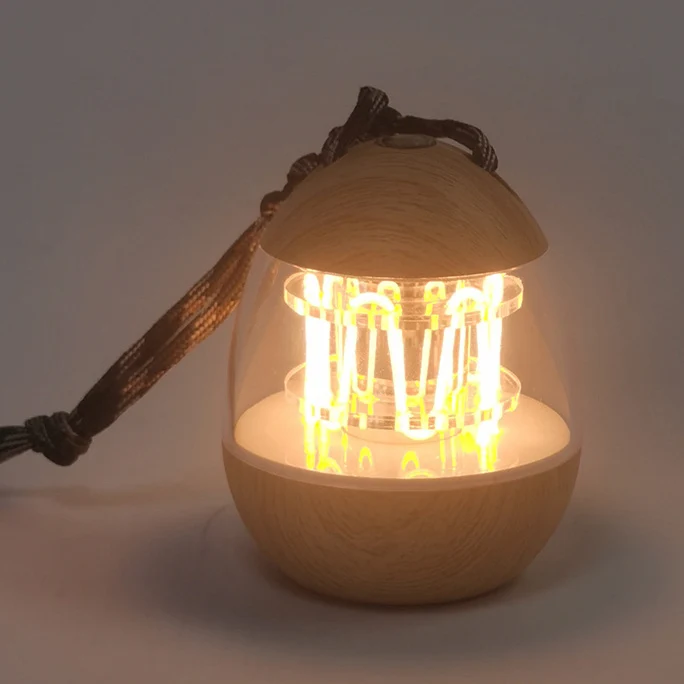 Contemporary Retro Rechargeable Aluminum Acrylic Egg Hanging LED Table Lamp Small Night Light For Bedroom