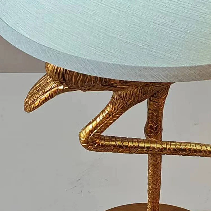 Contemporary Scandinavian Bird Resin Fabric 1-Light Table Lamp For Living Room