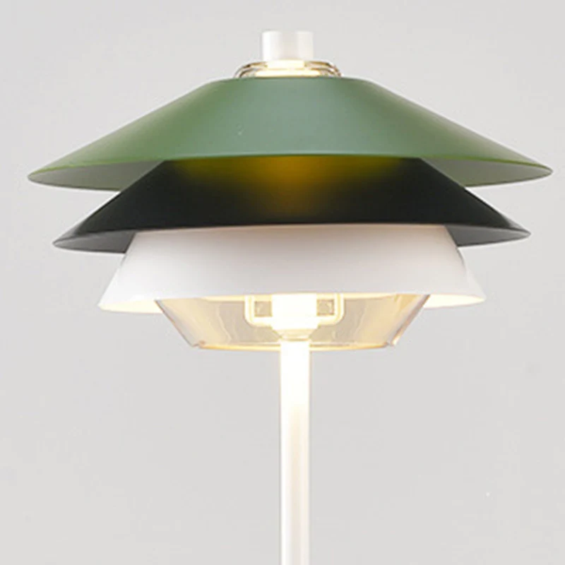 Contemporary Scandinavian Aluminum Glass Lampshade 1 - Light Table Lamp For Living Room