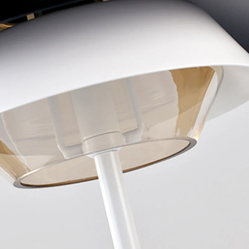 Contemporary Scandinavian Aluminum Glass Lampshade 1 - Light Table Lamp For Living Room