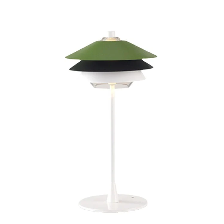 Contemporary Scandinavian Aluminum Glass Lampshade 1 - Light Table Lamp For Living Room