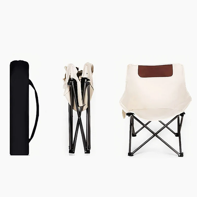 Modern Minimalist Portable Foldable Square Steel Oxford Fabric Chair Backrest For Outdoor