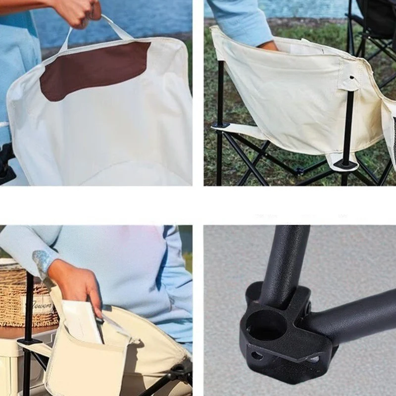 Modern Minimalist Portable Foldable Square Steel Oxford Fabric Chair Backrest For Outdoor