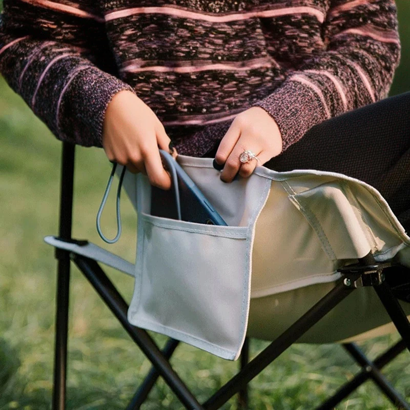 Modern Minimalist Portable Foldable Square Steel Oxford Fabric Chair Backrest For Outdoor