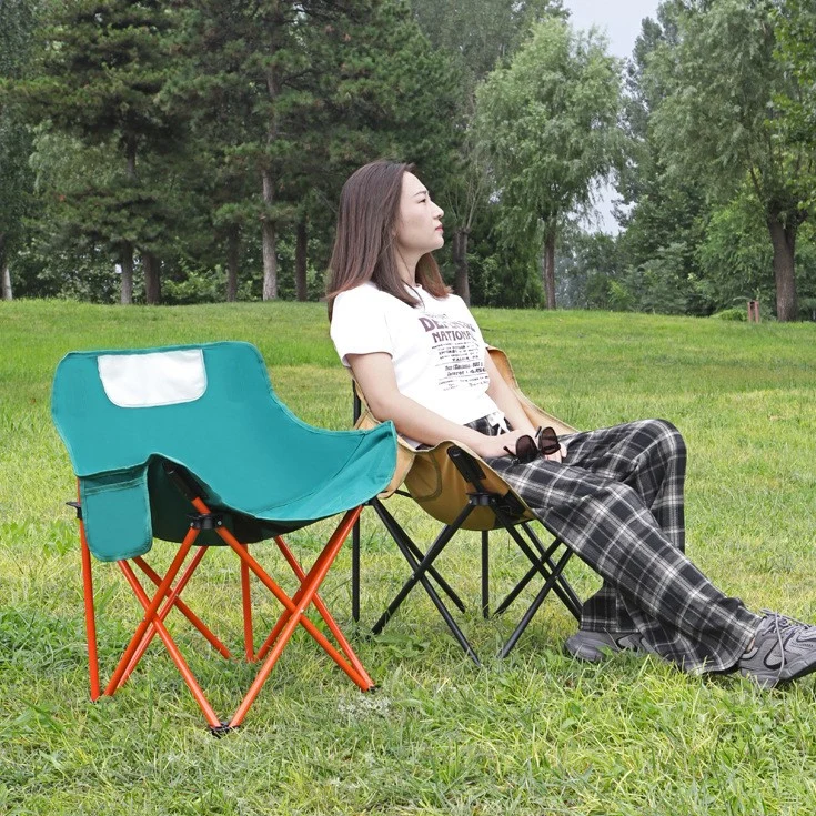 Modern Minimalist Portable Foldable Square Steel Oxford Fabric Chair Backrest For Outdoor