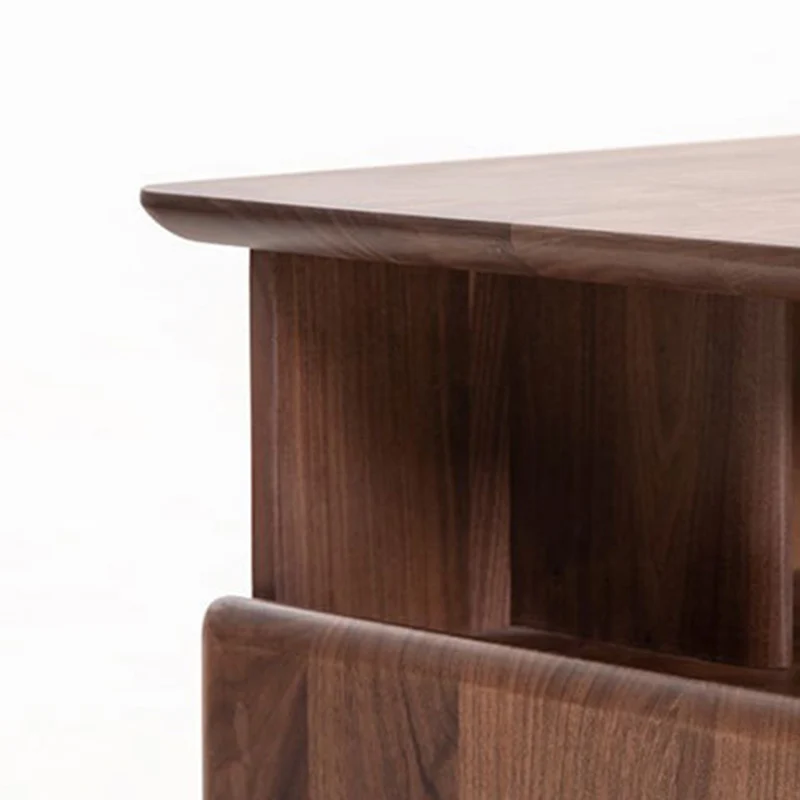 Traditional Vintage Square Rectangle Walnut Wood Cherry Wood Nightstand 1-Drawer For Bedroom