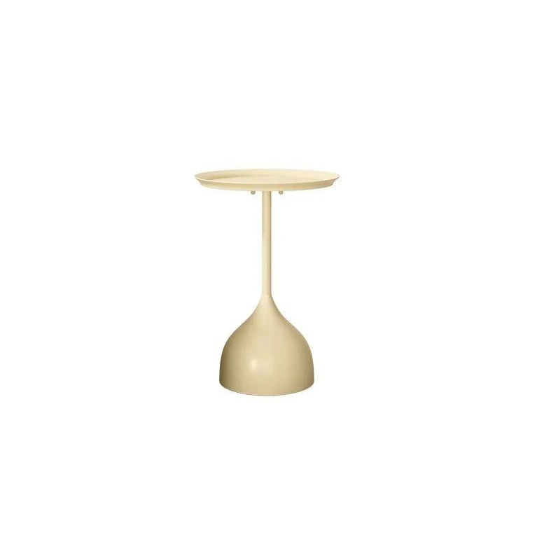 Traditional Vintage Wine Glass Round Plate Iron End Table 1-Tier For Living Room