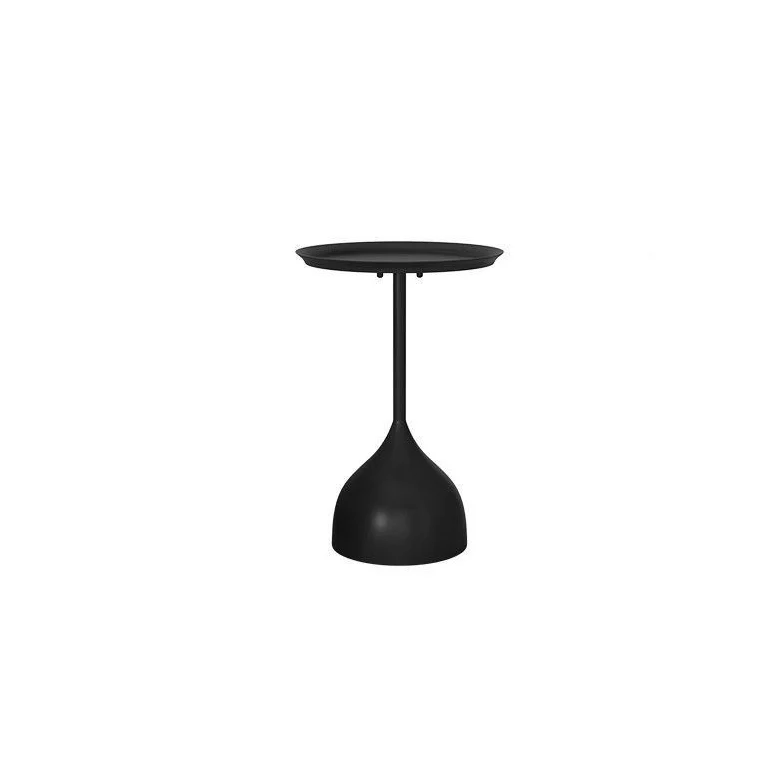 Traditional Vintage Wine Glass Round Plate Iron End Table 1-Tier For Living Room