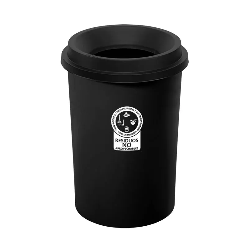 Papelera Style Tapa Vaivén 10 Litros Negro