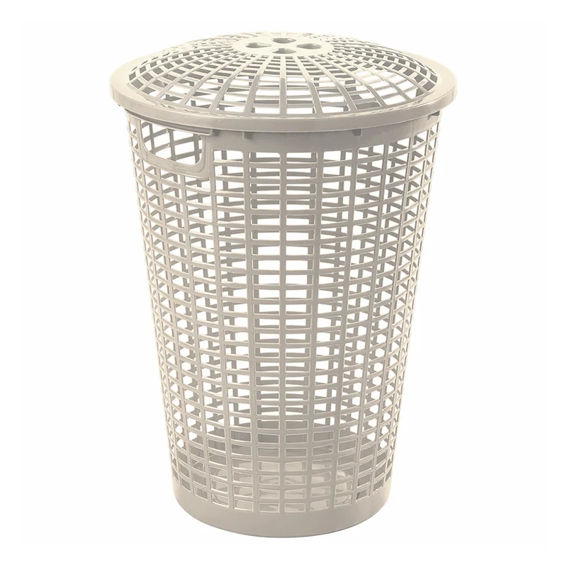 Cesta para Ropa Redonda con Manijas Taupe