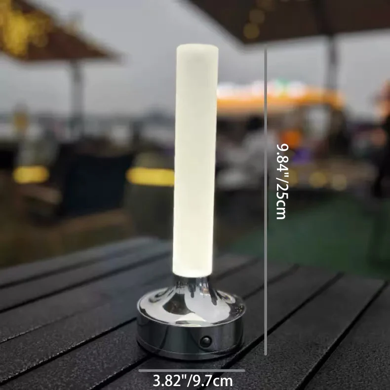 Modern Minimalist USB Candle Shape Round Cylinder Metal Acrylic LED Table Lamp For Bedroom