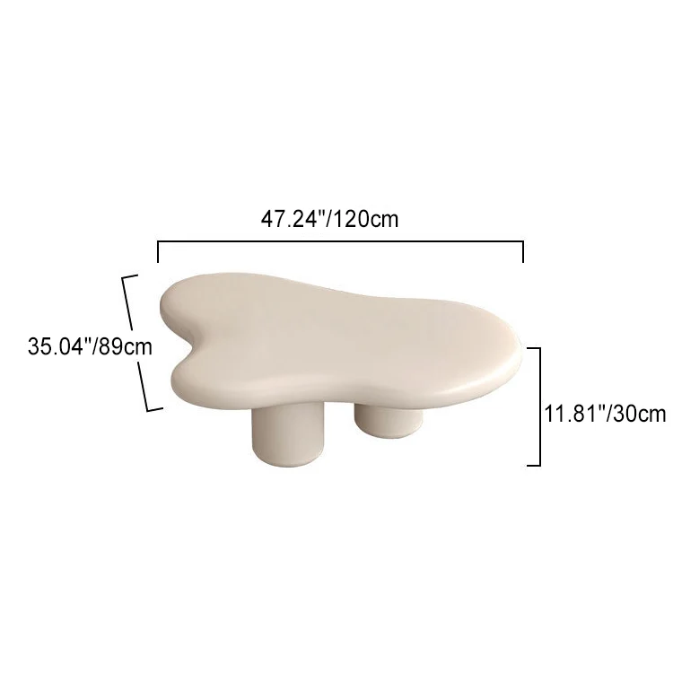 Modern Art Deco Cream Clouds Cylinder Round MDF Carbon Steel End Table 1-Tier For Living Room