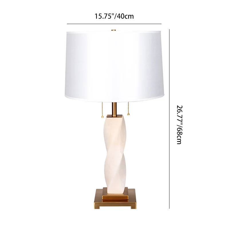 Traditional Chinese Cylinder Metal Glass Fabric 1-Light Table Lamp For Bedroom