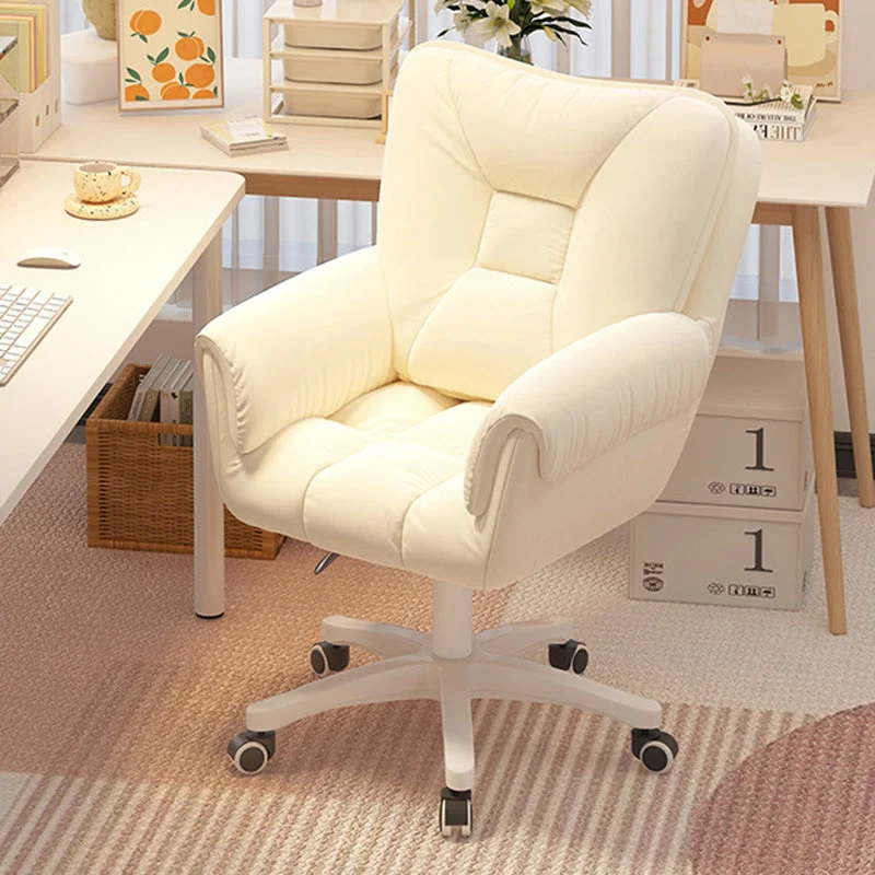 Modern Simplicity Faux Leather Velvet Cotton Sponge Iron Nylon Square Desk Chair Backrest Armrest Swivel For Home Office