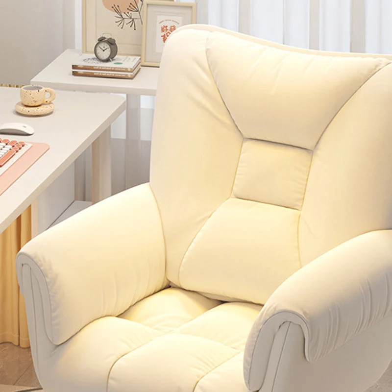 Modern Simplicity Faux Leather Velvet Cotton Sponge Iron Nylon Square Desk Chair Backrest Armrest Swivel For Home Office
