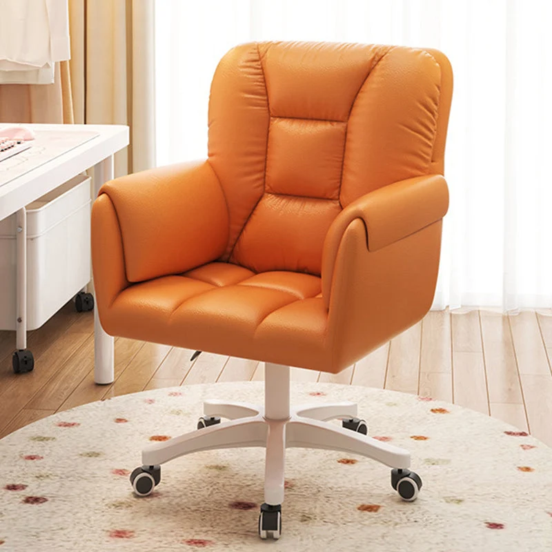 Modern Simplicity Faux Leather Velvet Cotton Sponge Iron Nylon Square Desk Chair Backrest Armrest Swivel For Home Office