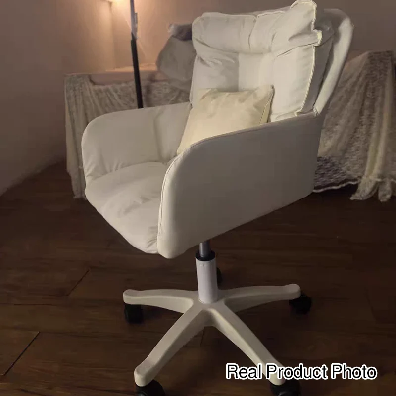 Modern Simplicity Faux Leather Velvet Cotton Sponge Iron Nylon Square Desk Chair Backrest Armrest Swivel For Home Office