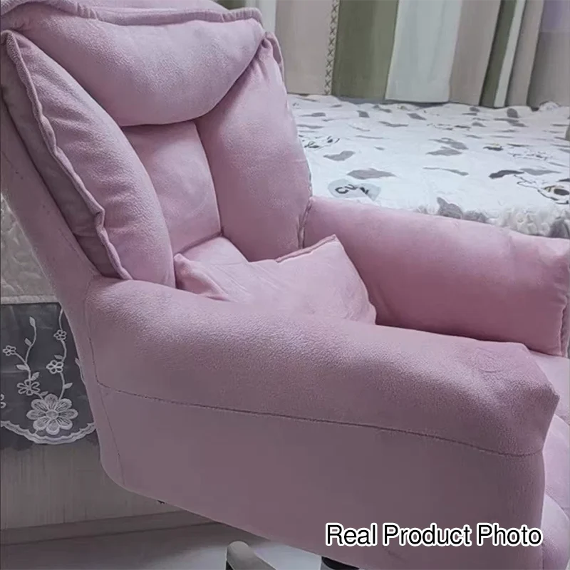 Modern Simplicity Faux Leather Velvet Cotton Sponge Iron Nylon Square Desk Chair Backrest Armrest Swivel For Home Office