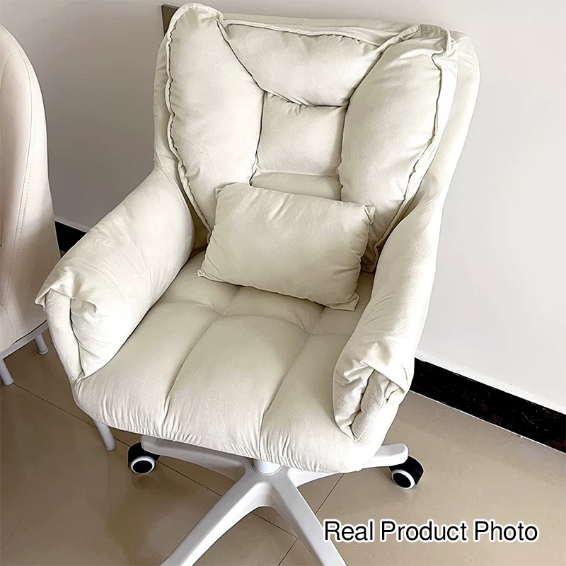 Modern Simplicity Faux Leather Velvet Cotton Sponge Iron Nylon Square Desk Chair Backrest Armrest Swivel For Home Office
