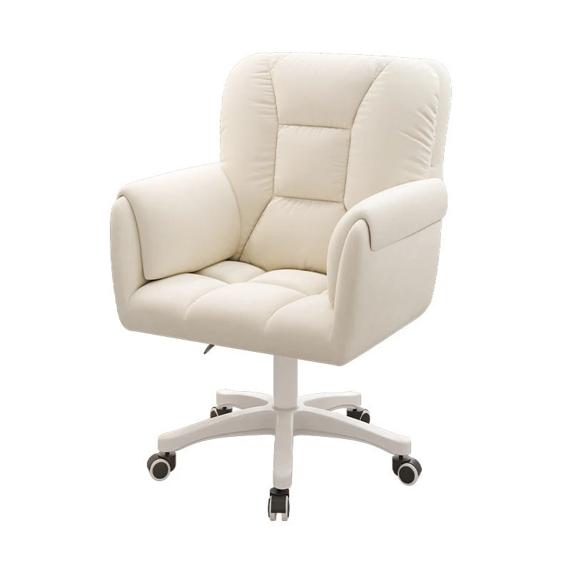 Modern Simplicity Faux Leather Velvet Cotton Sponge Iron Nylon Square Desk Chair Backrest Armrest Swivel For Home Office