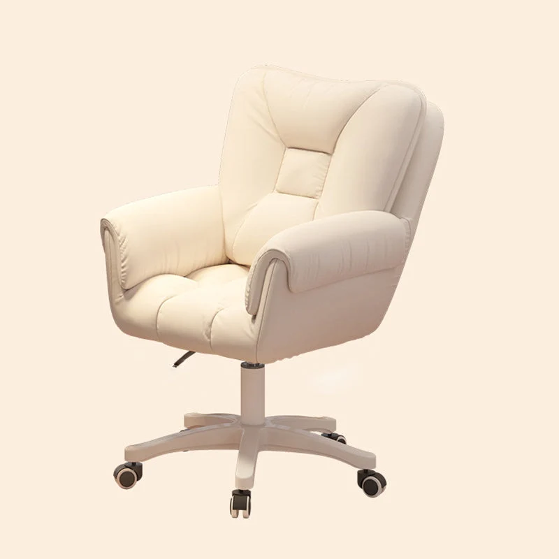 Modern Simplicity Faux Leather Velvet Cotton Sponge Iron Nylon Square Desk Chair Backrest Armrest Swivel For Home Office