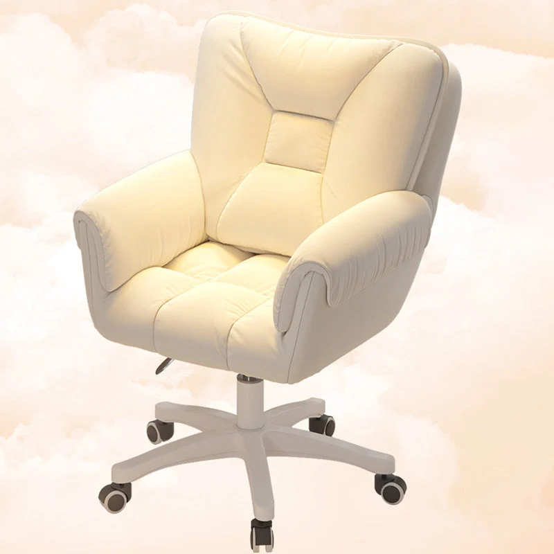 Modern Simplicity Faux Leather Velvet Cotton Sponge Iron Nylon Square Desk Chair Backrest Armrest Swivel For Home Office