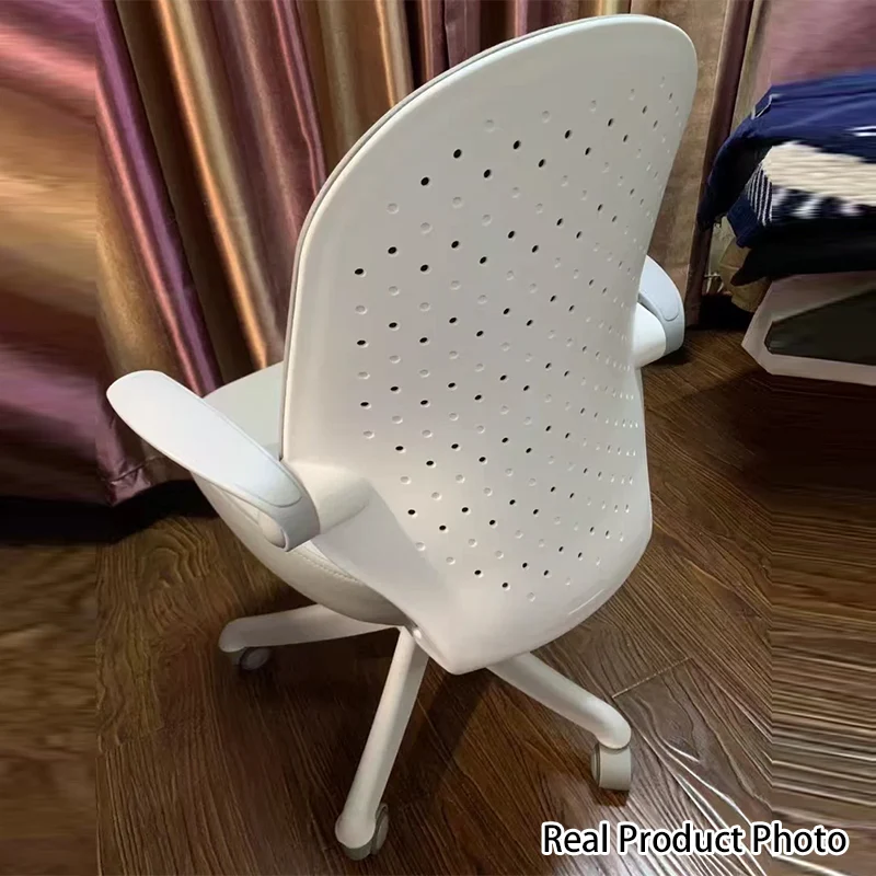 Modern Minimalist Half Round Cushion Plastic Metal High Density Sponge Desk Chair For Home Office