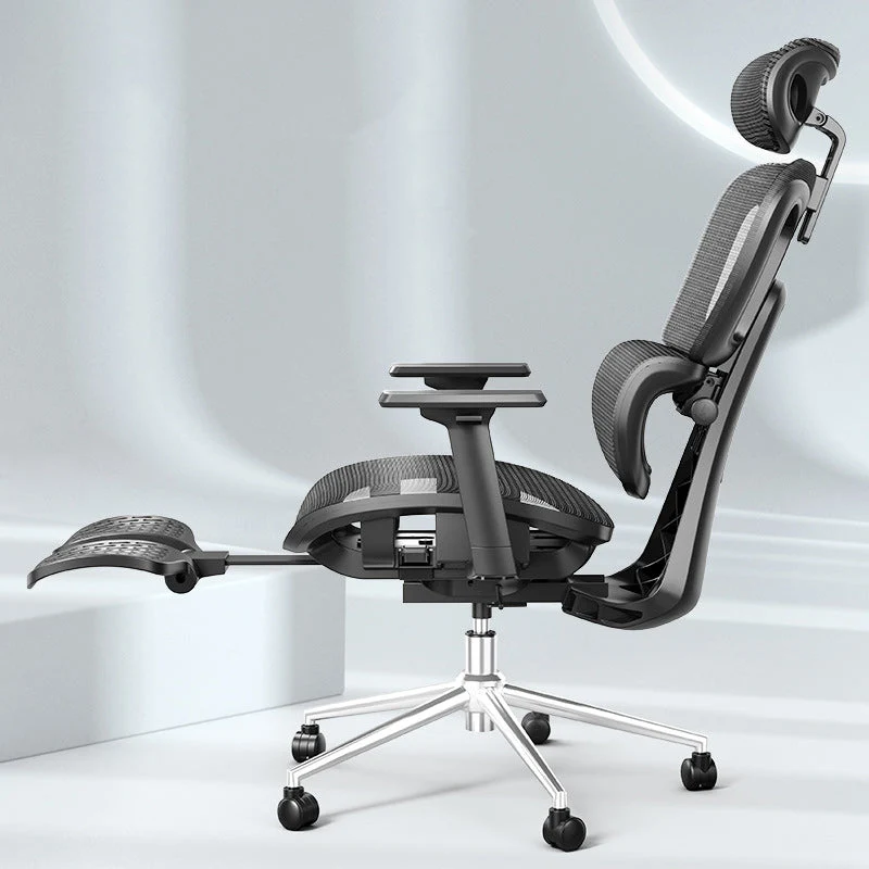 Modern Simplicity Mesh Steel Aluminium Alloy Square Ventilated Desk Chair Backrest Footrest For Home Office