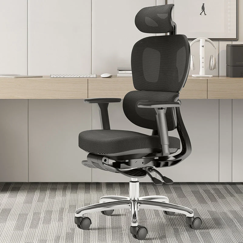Modern Simplicity Mesh Steel Aluminium Alloy Square Ventilated Desk Chair Backrest Footrest For Home Office