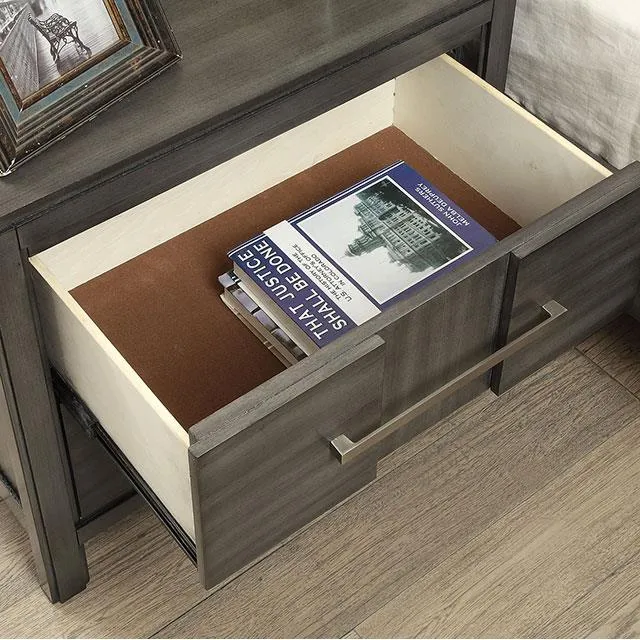 Furniture of America Berenice 2-Drawer Nightstand CM7580GY-N