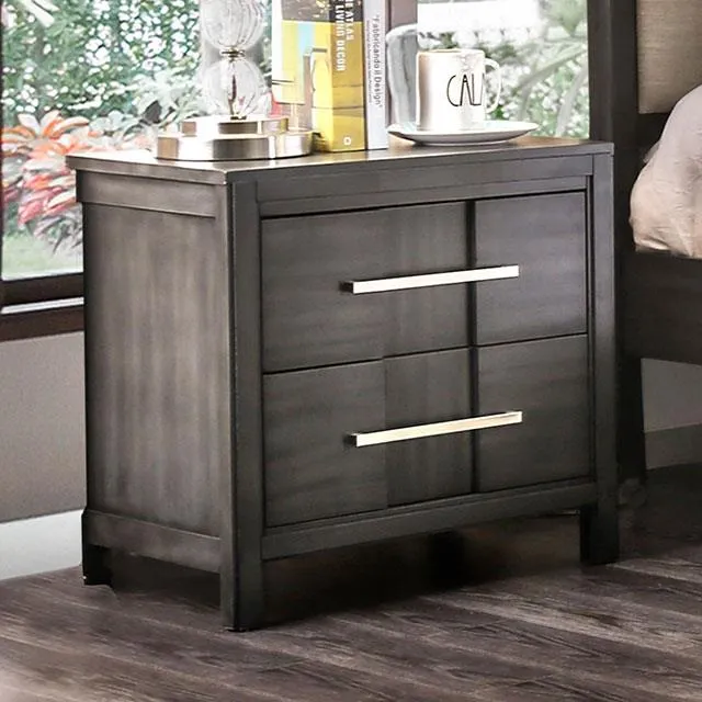 Furniture of America Berenice 2-Drawer Nightstand CM7580GY-N
