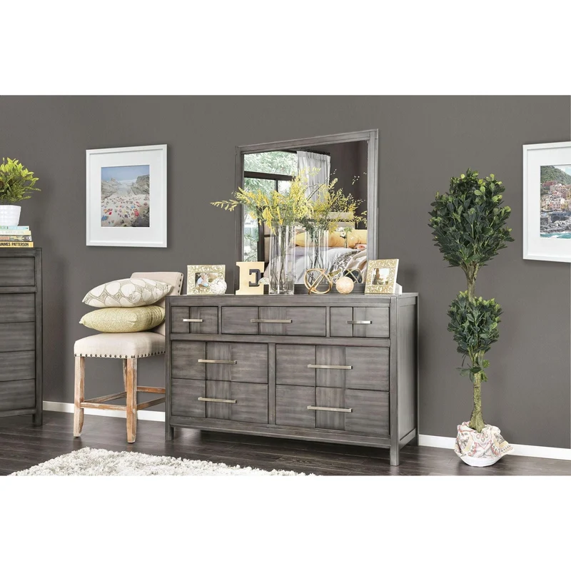 Furniture of America Berenice Dresser Mirror CM7580GY-M