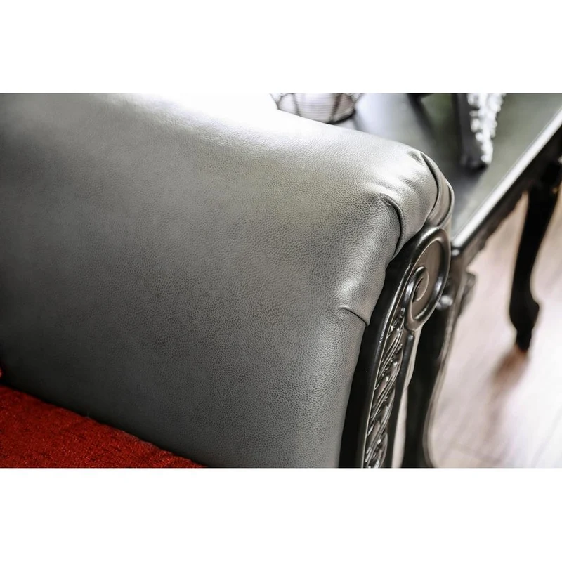 Furniture of America Midleton Stationary Leatherette Sofa SM7440-SF