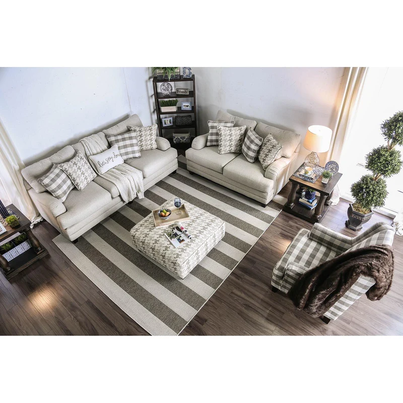 Furniture of America Christine Stationary Fabric Sofa SM8280-SF
