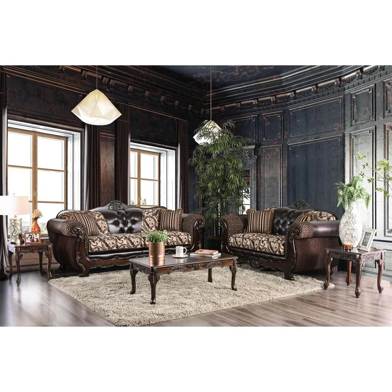 Furniture of America Quirino Stationary Fabric Sofa SM6416-SF