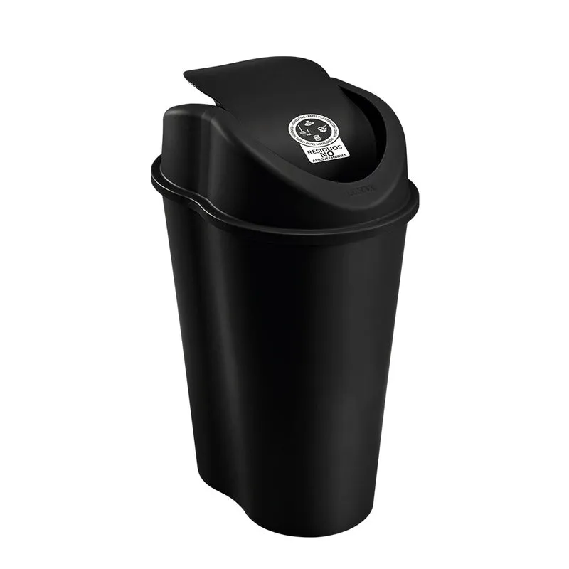 Papelera Style Tapa Vaivén 25 Litros Negro