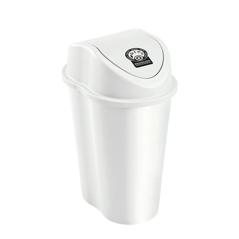Papelera Style Tapa Vaivén 25 Litros Blanco