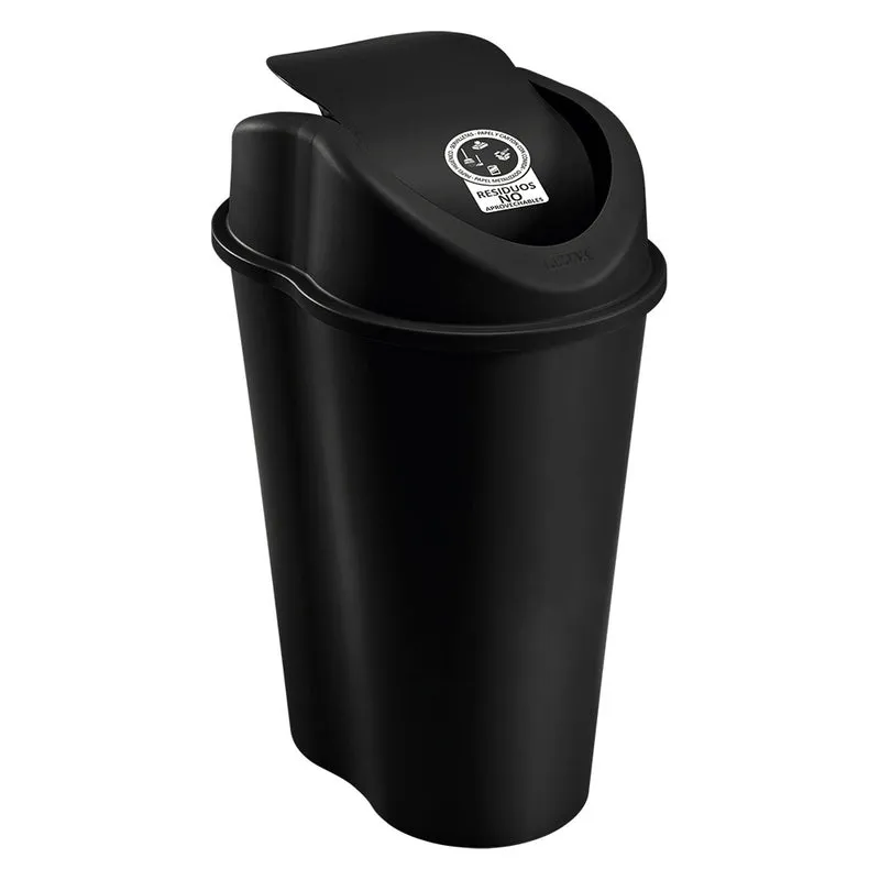 Papelera Style Tapa Vaivén 50 Litros Negro
