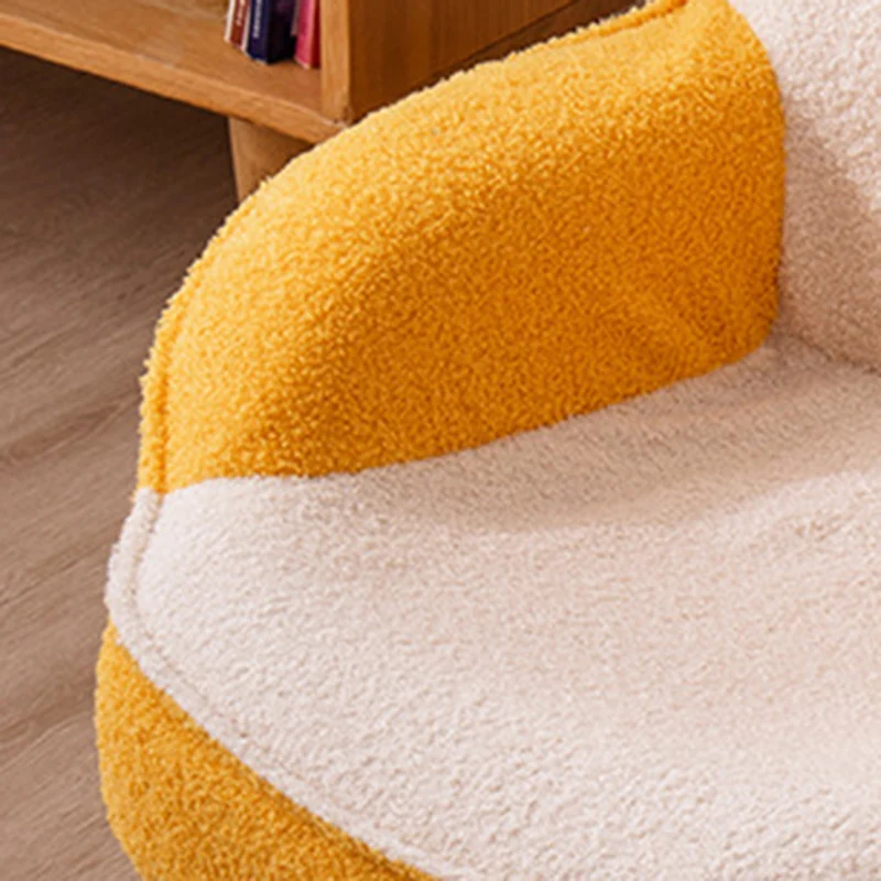 Contemporary Creative Cartoon Embroidery Teddy Velvet Beech Wood Kids Accent Chair Backrest Armrest For Living Room