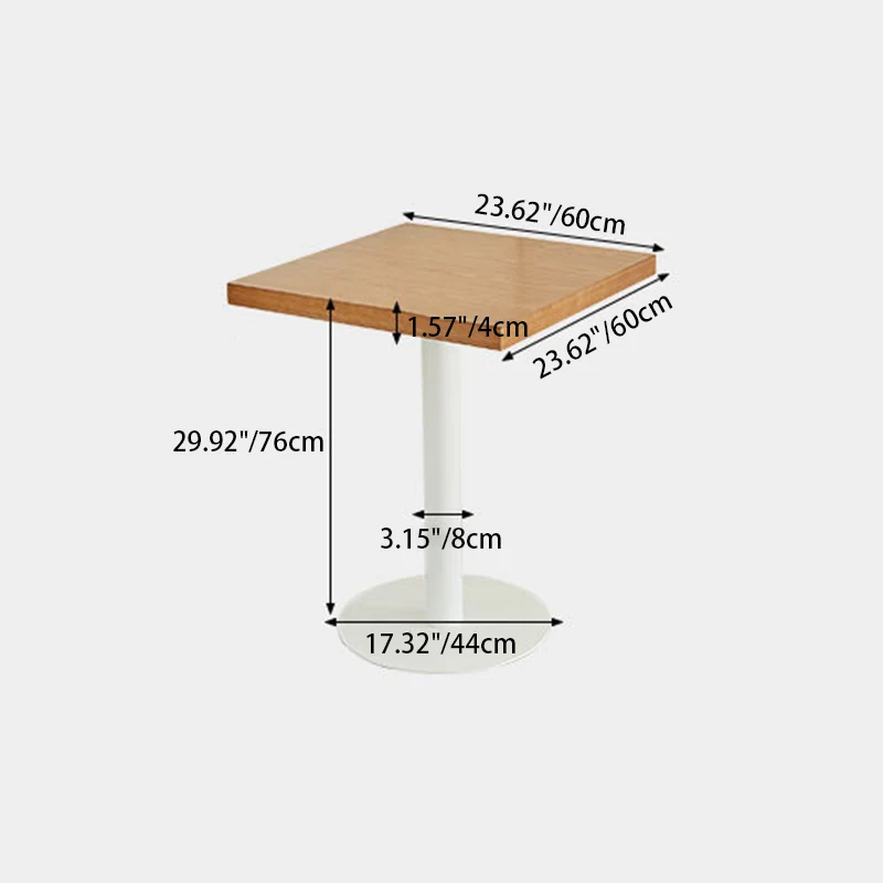 Contemporary Nordic Square Medium Density Fiberboard Steel End Table 1-Tier For Living Room