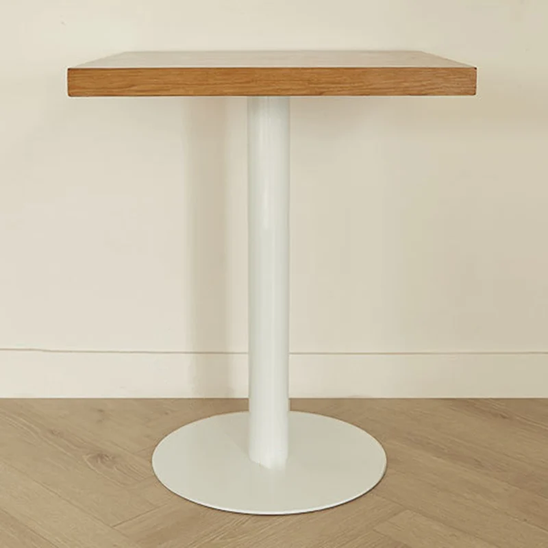 Contemporary Nordic Square Medium Density Fiberboard Steel End Table 1-Tier For Living Room
