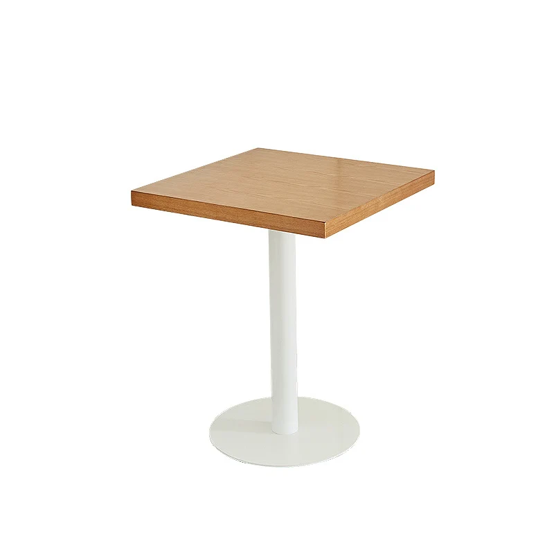 Contemporary Nordic Square Medium Density Fiberboard Steel End Table 1-Tier For Living Room