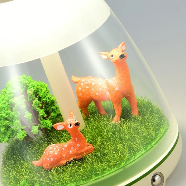 Contemporary Creative Rechargeable ABS Acrylic Cylinder Animal Wedding Portable LED Table Lamp Night Light For Dining Room