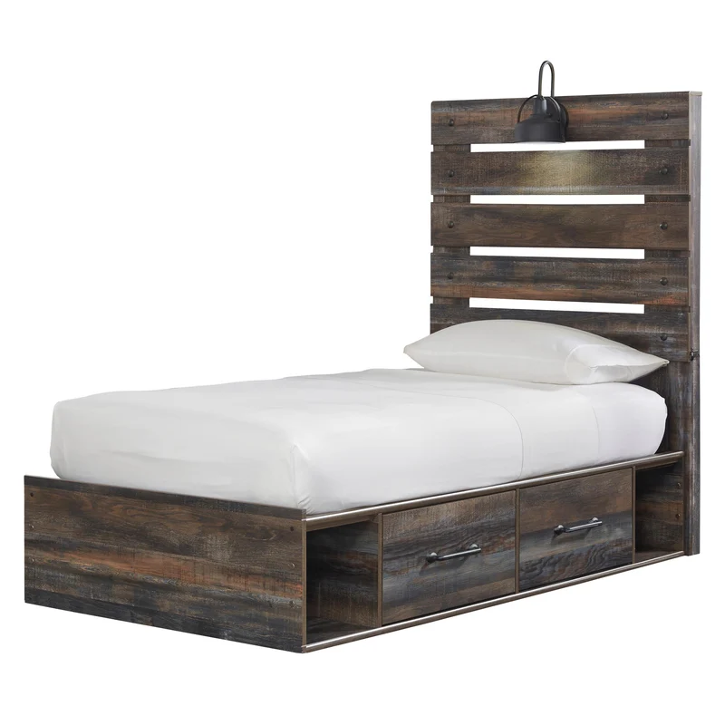 Signature Design by Ashley Drystan B211B11 Twin Panel Bed with 4 Storage Drawers