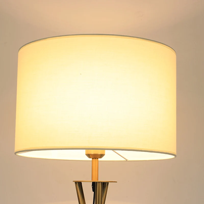 Contemporary Nordic Tripod Base Drum Shape Fabric Iron 1- Light Standing Floor Lamp For Living Room